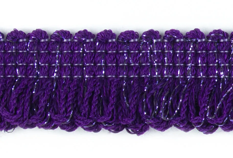 3/4" Purple Metallic Fringed Trim