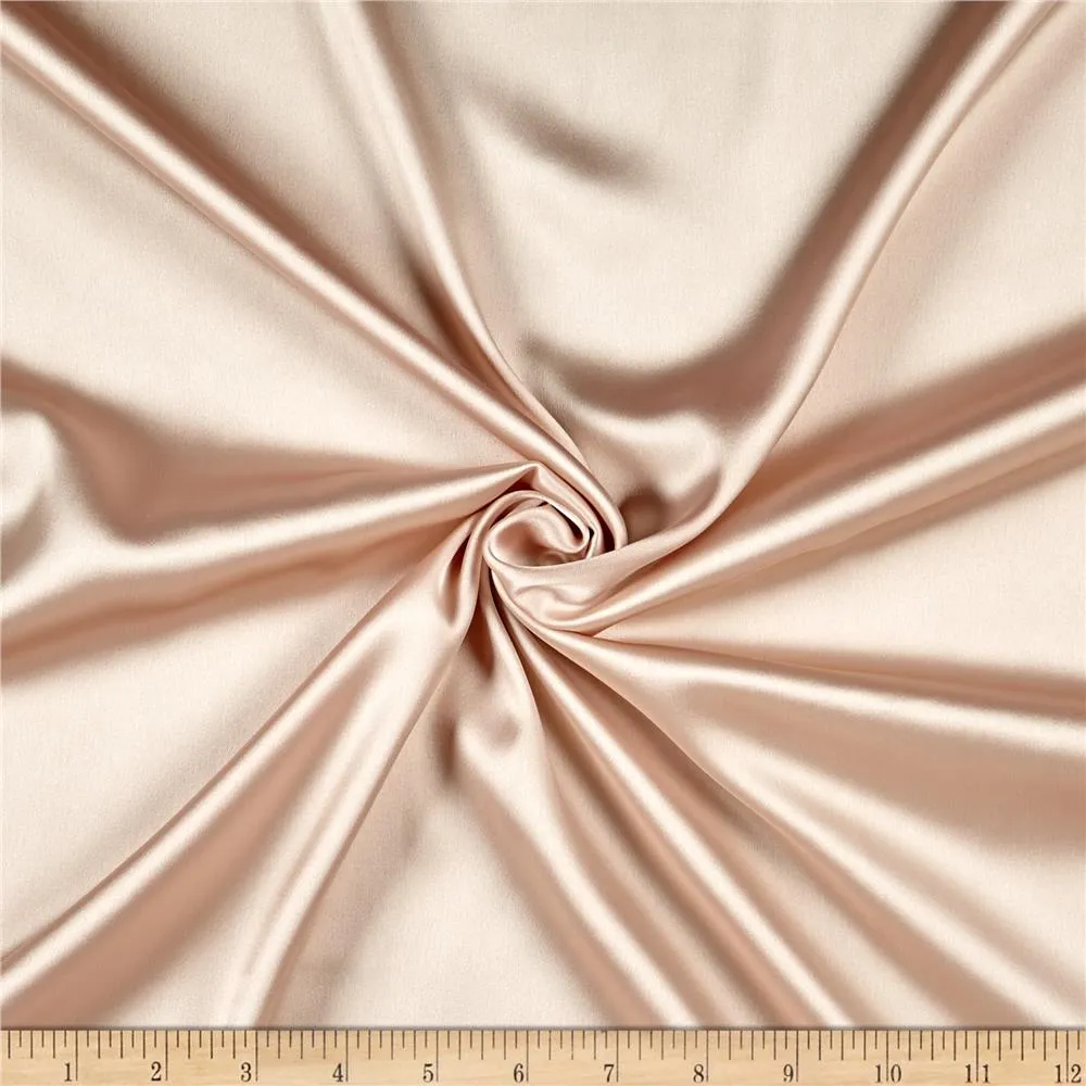 5% Stretch Satin Fabric Spandex Fabric BTY (Beige)