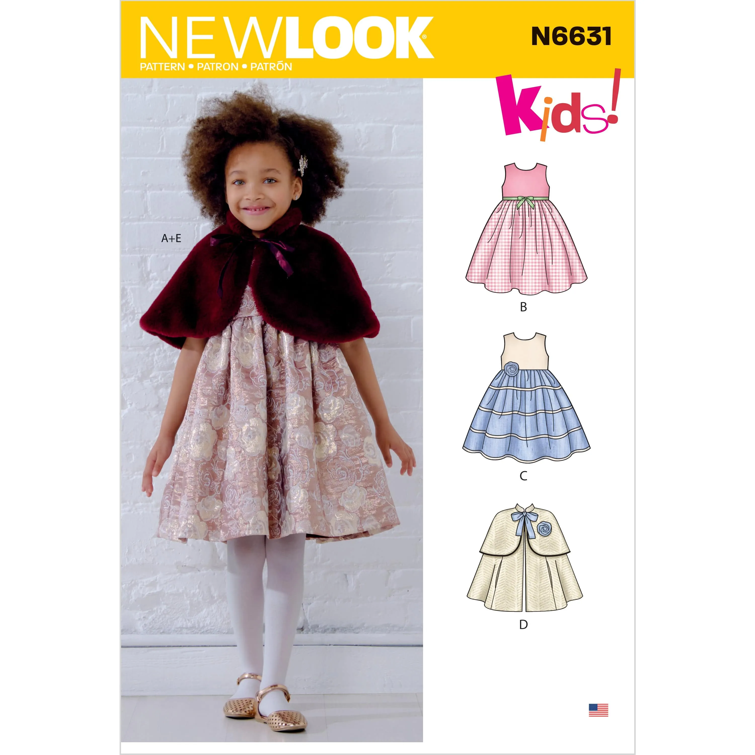 6631 New Look Sewing Pattern N6631 Children's Dresses and Capes