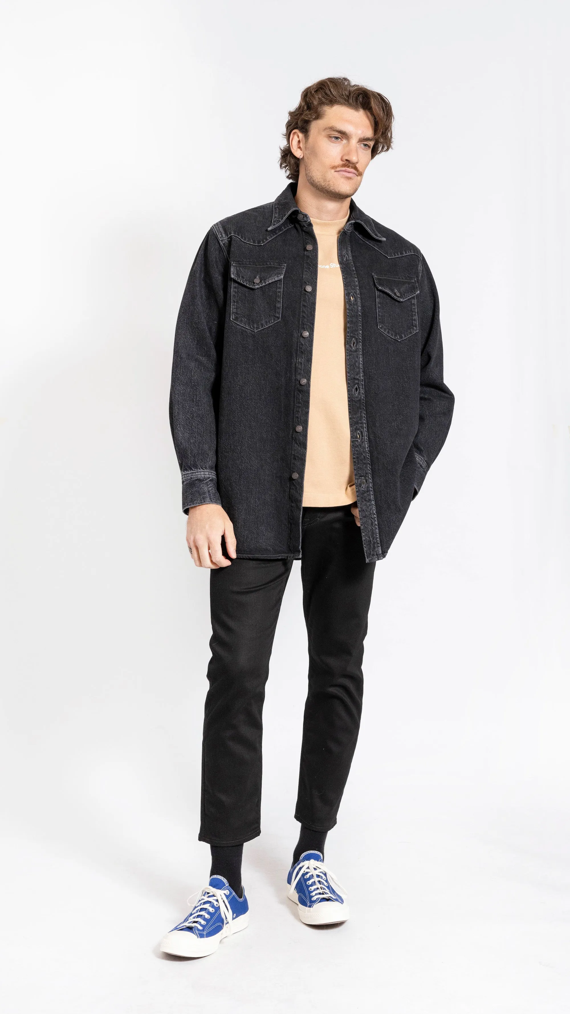 ACNE STUDIOS BLACK DENIM KARTY OVERSHIRT