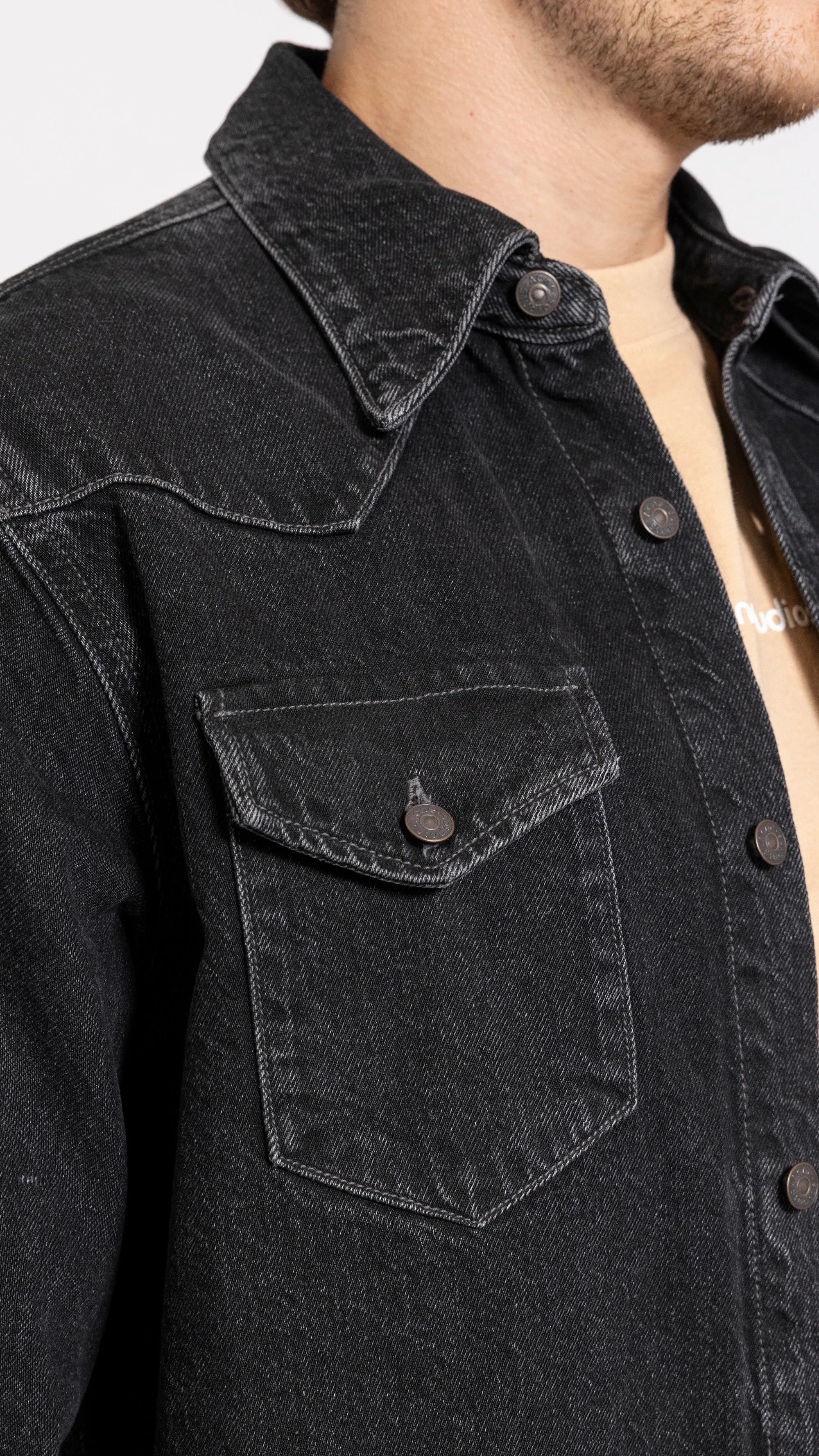 ACNE STUDIOS BLACK DENIM KARTY OVERSHIRT