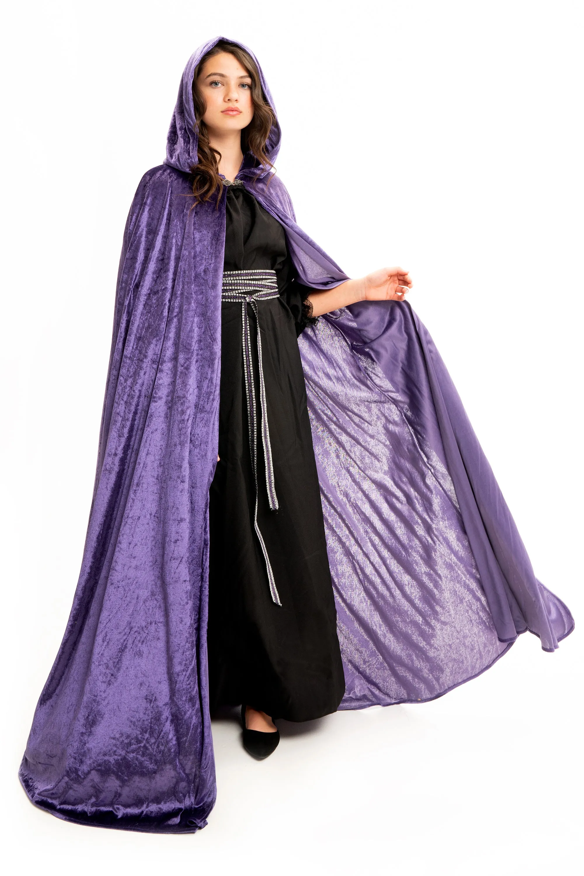 Adult Dark Purple Cloak With Hood