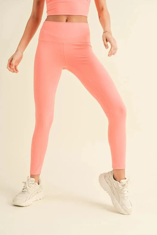 Aligned Performance High-Rise Leggings Coral