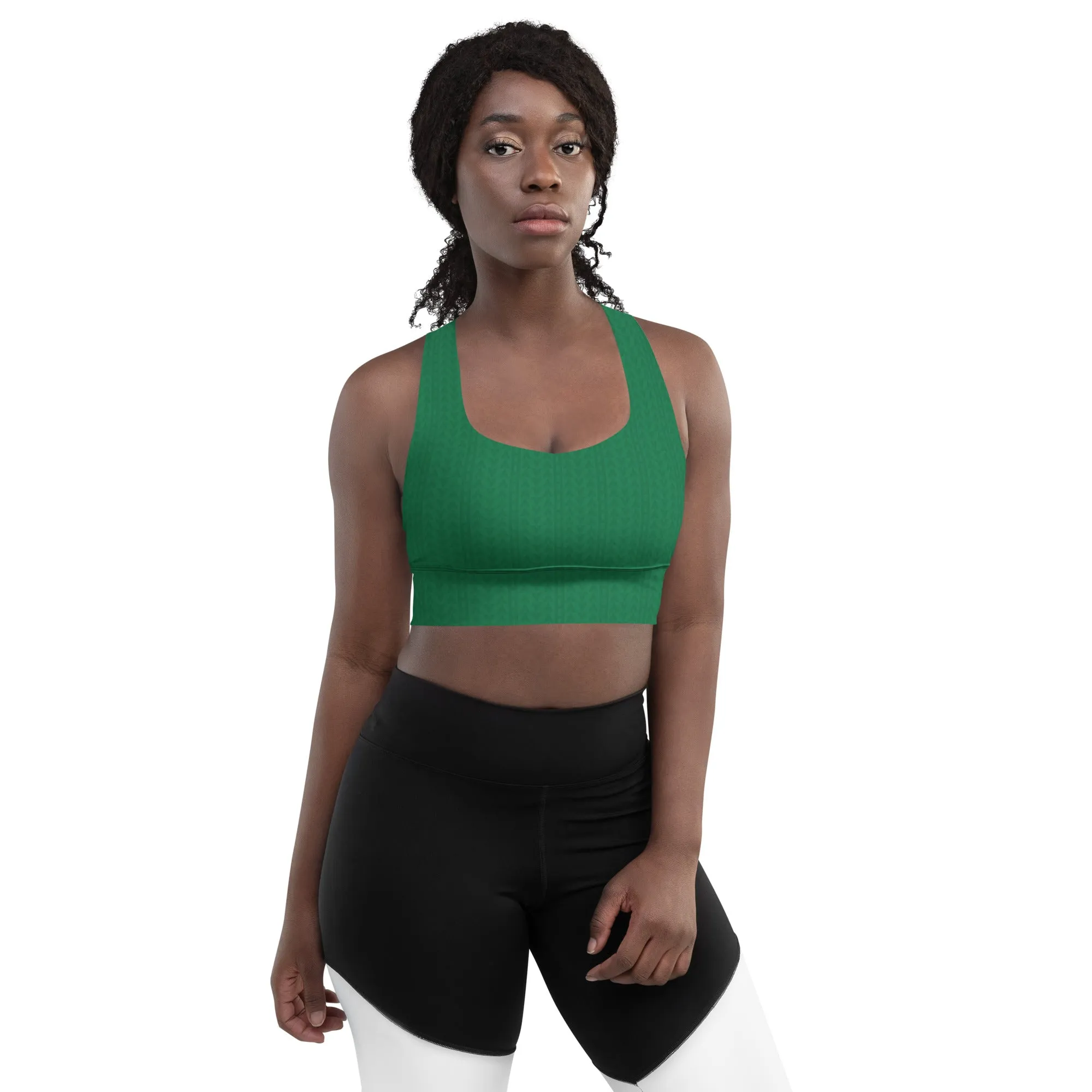 Amazon Green Longline Sports Bra