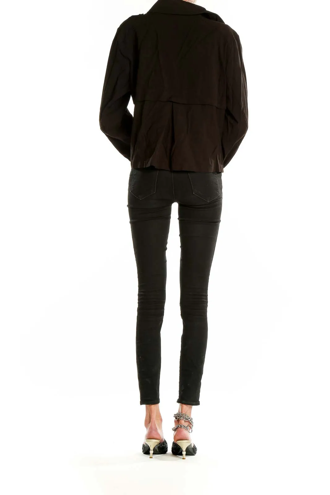 Black Asymmetrical Zip-Up Jacket