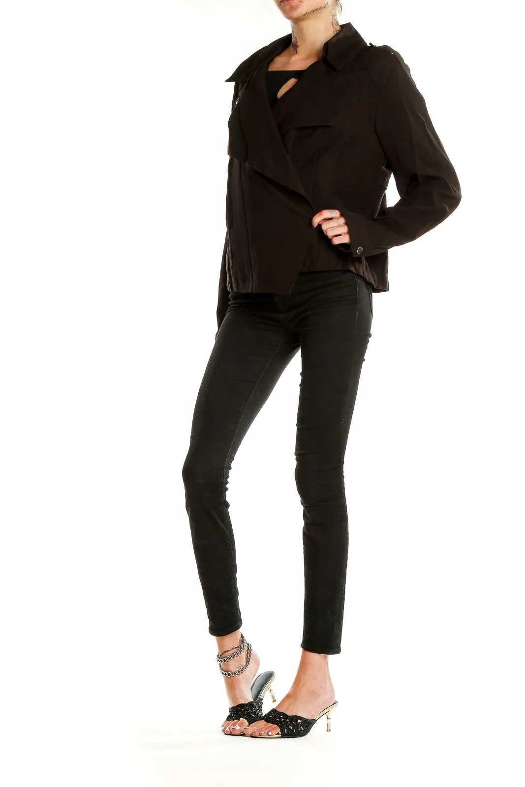 Black Asymmetrical Zip-Up Jacket