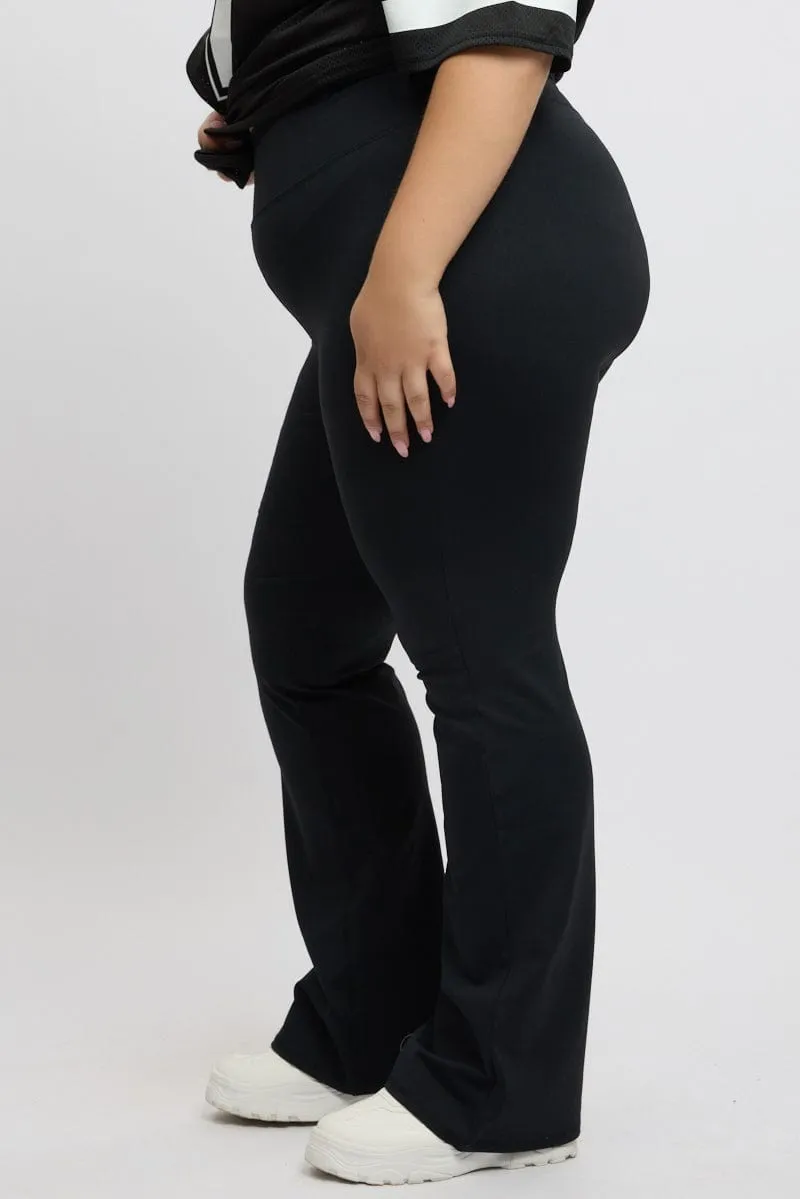 Black Flared Leggings High Rise