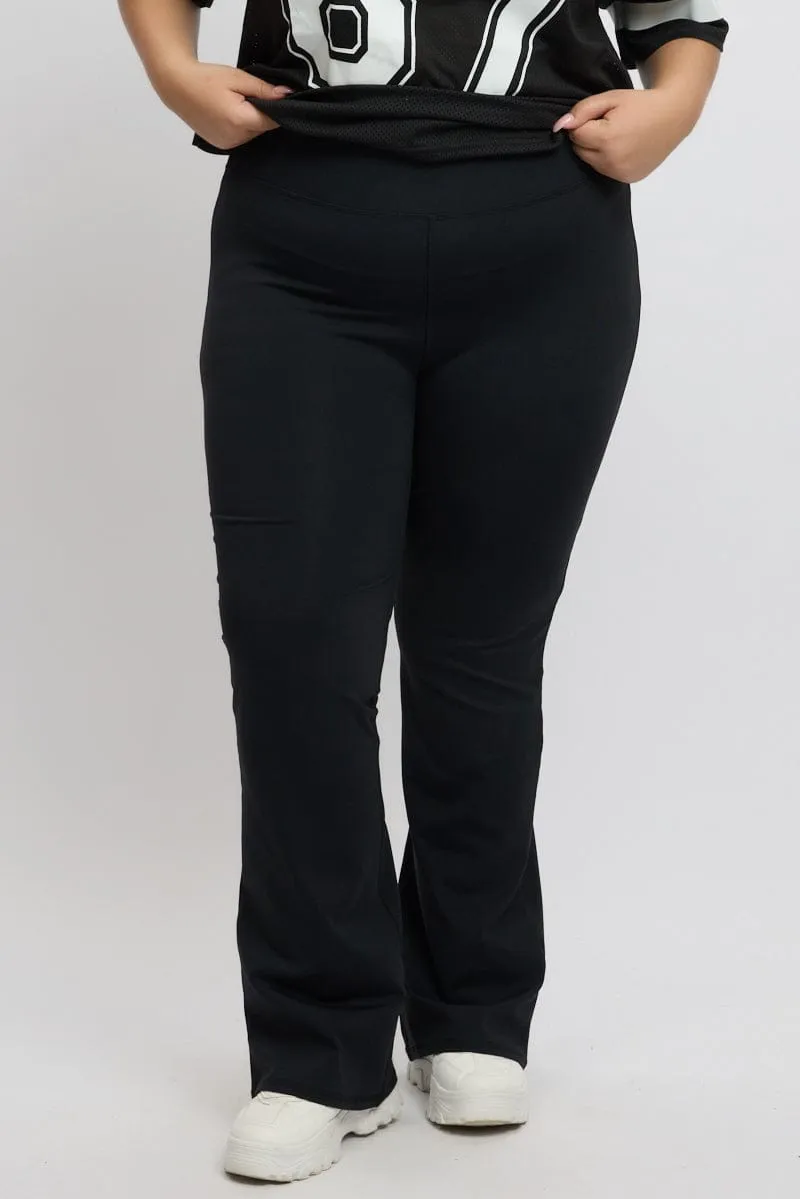 Black Flared Leggings High Rise