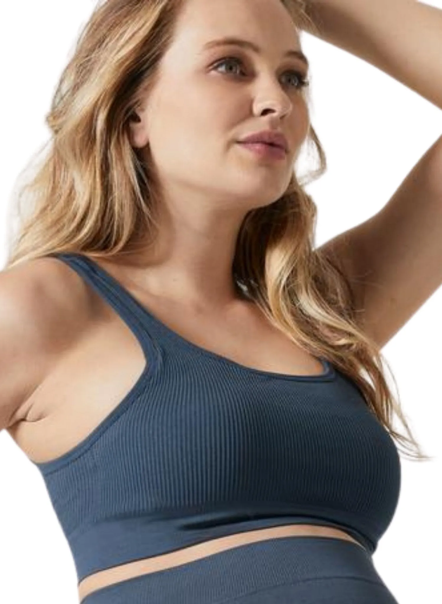 BLANQI Everyday Ribbed Seamless Bralette - Storm Blue