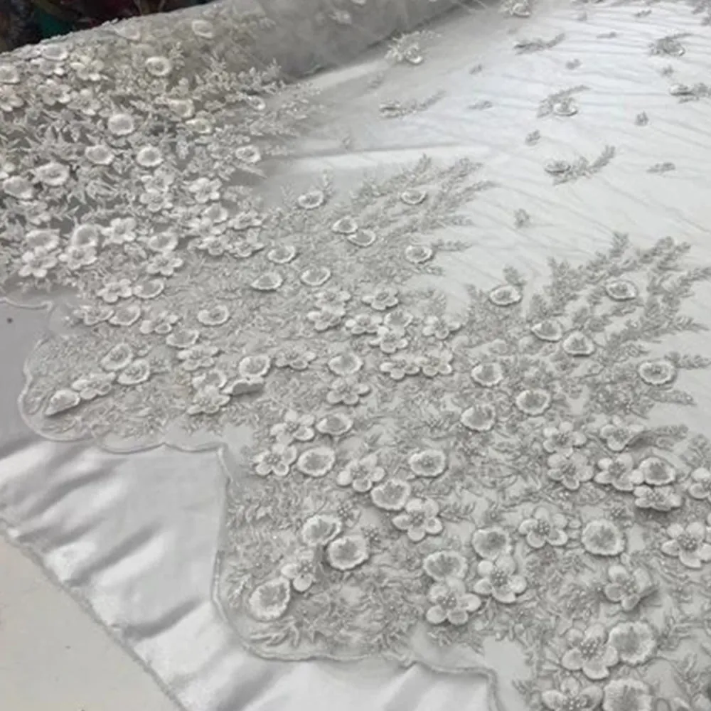 Bridal \ Wedding Beaded Mesh Lace Fabric