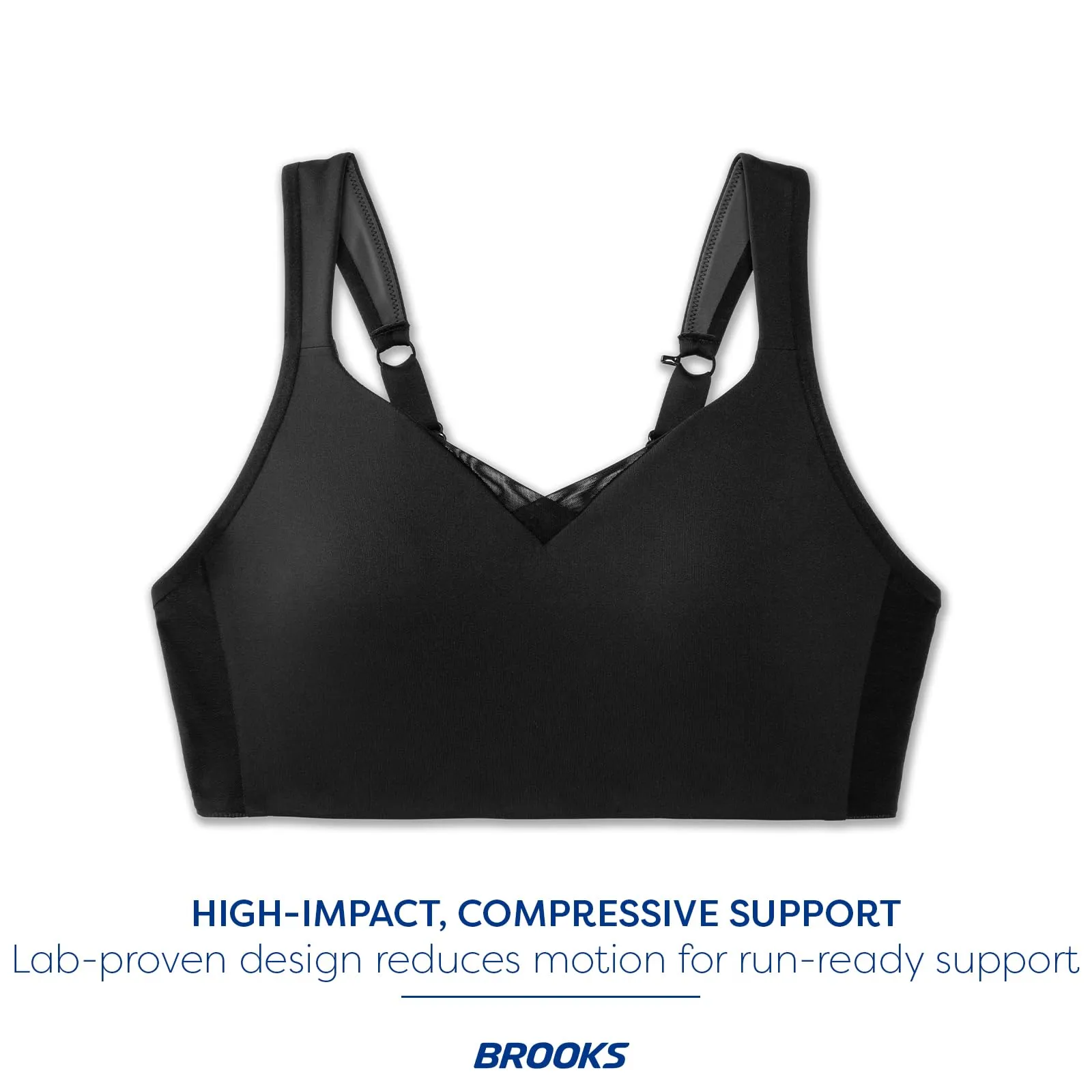 Brooks Women's Convertible Sports Bra for High Impact Running, Workouts & Sports with Maximum Support - Black - 38 F