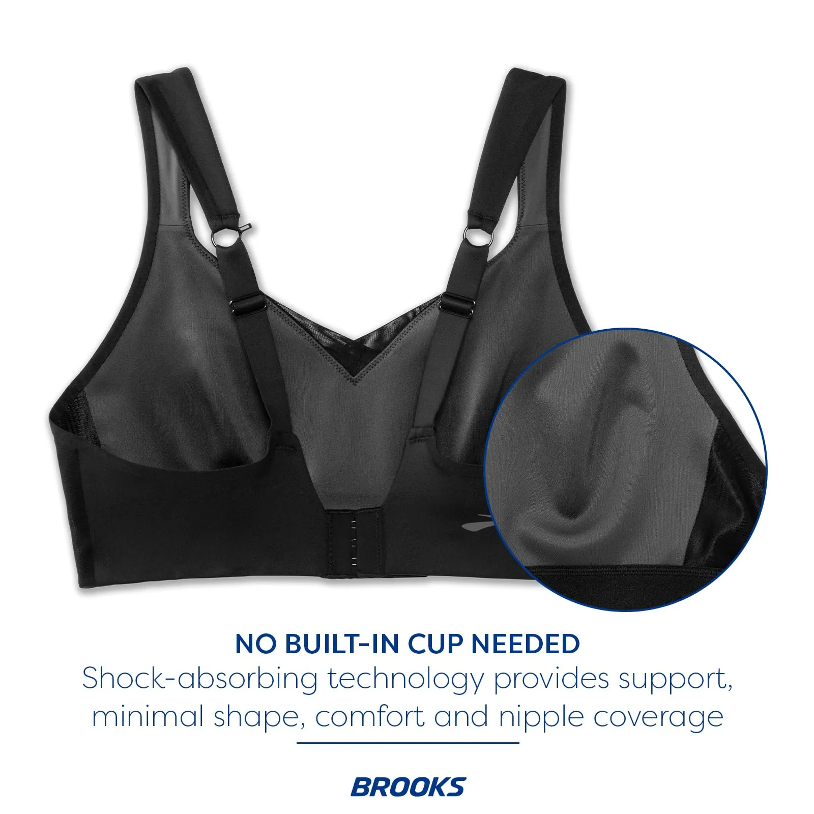 Brooks Women's Convertible Sports Bra for High Impact Running, Workouts & Sports with Maximum Support - Black - 38 F