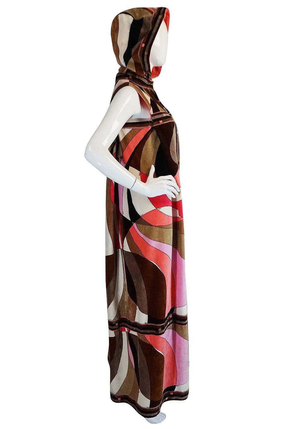 c1968 Rare Pucci Beach Velvet Cape with Removable Hood