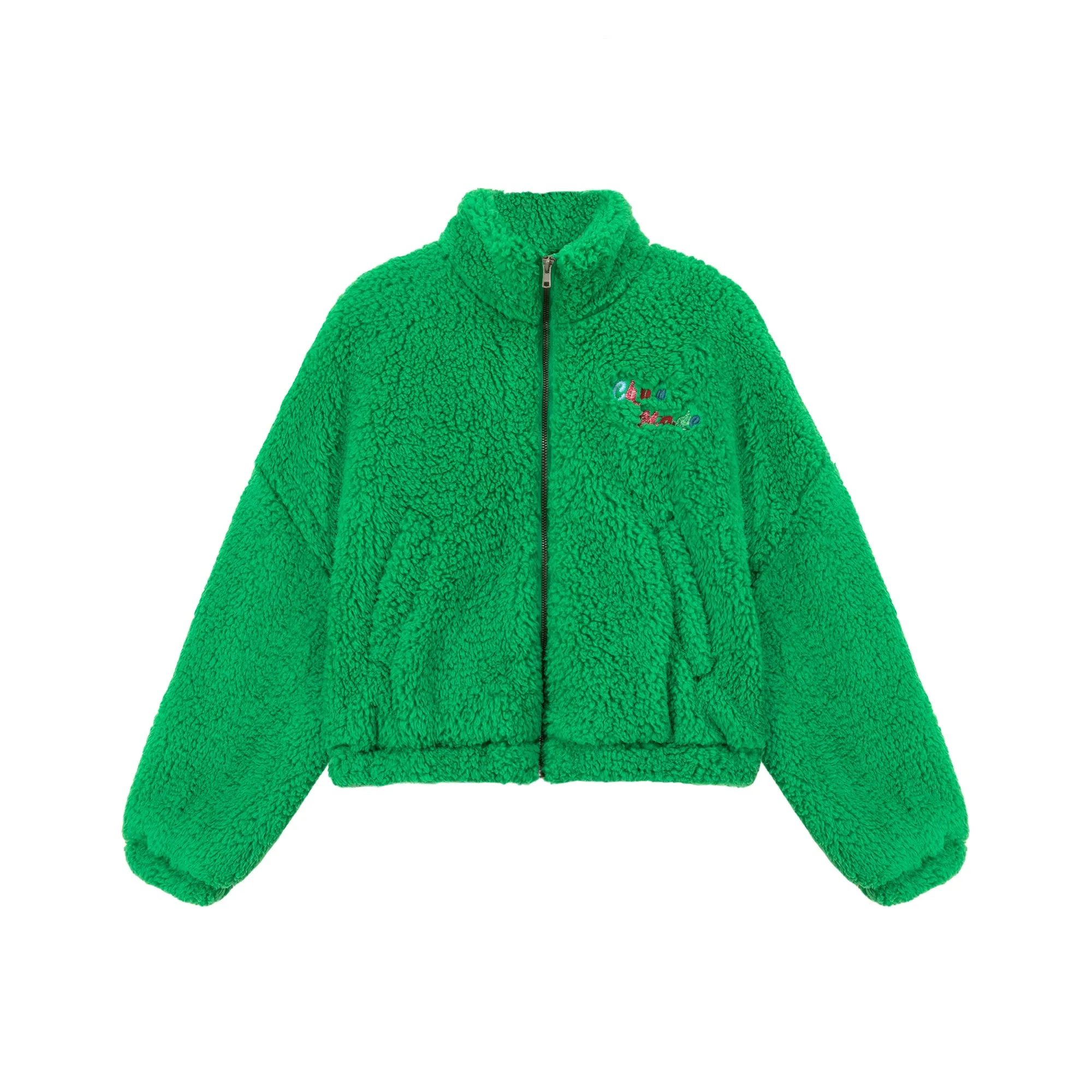 Color Fleece Loose Zip-Up Jacket