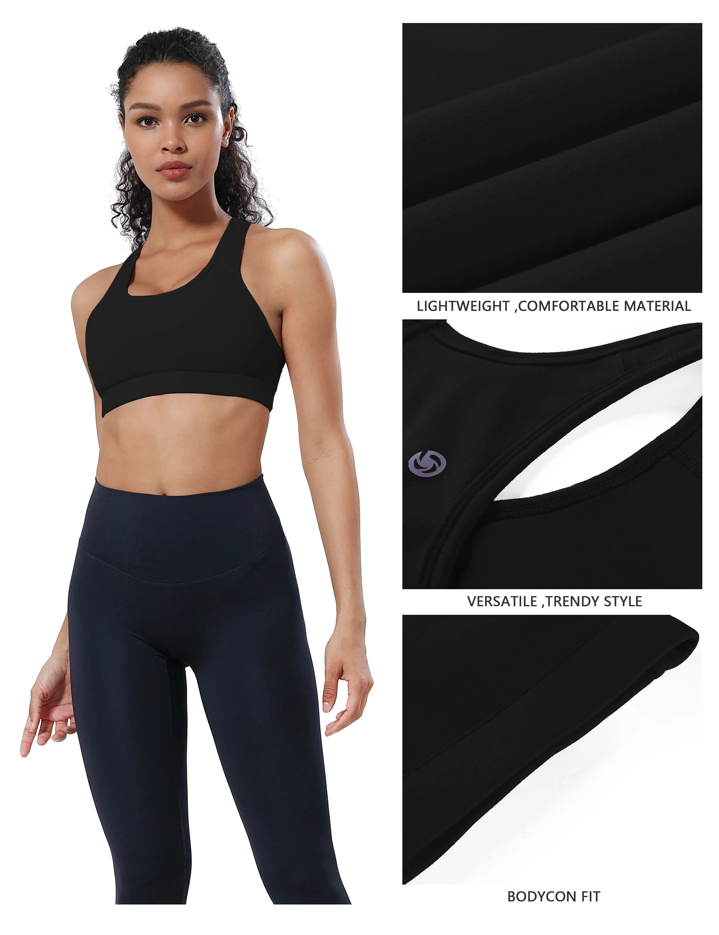 Compression Racerback Sports Bras black_Golf