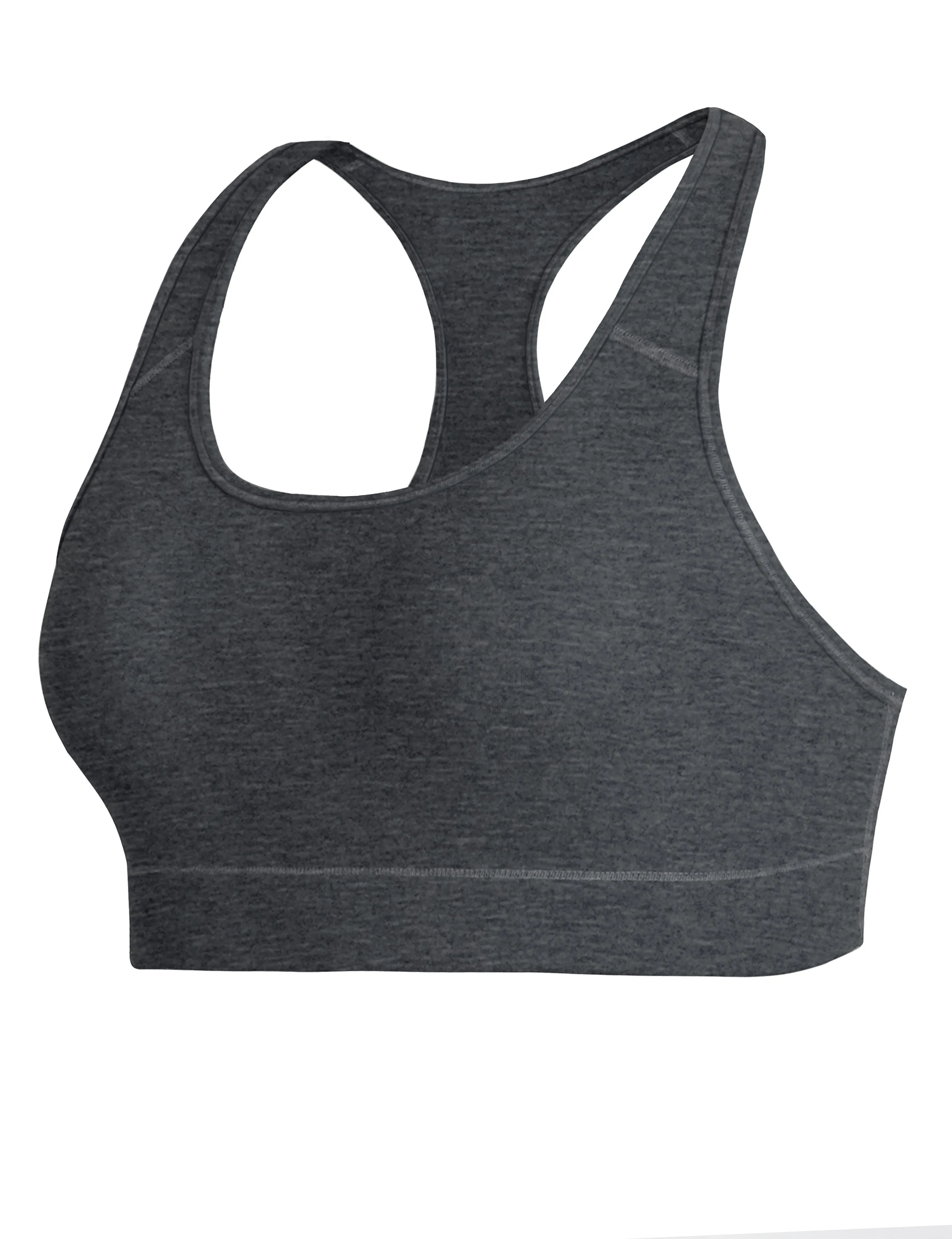 Compression Racerback Sports Bras heathercharcoal_Pilates