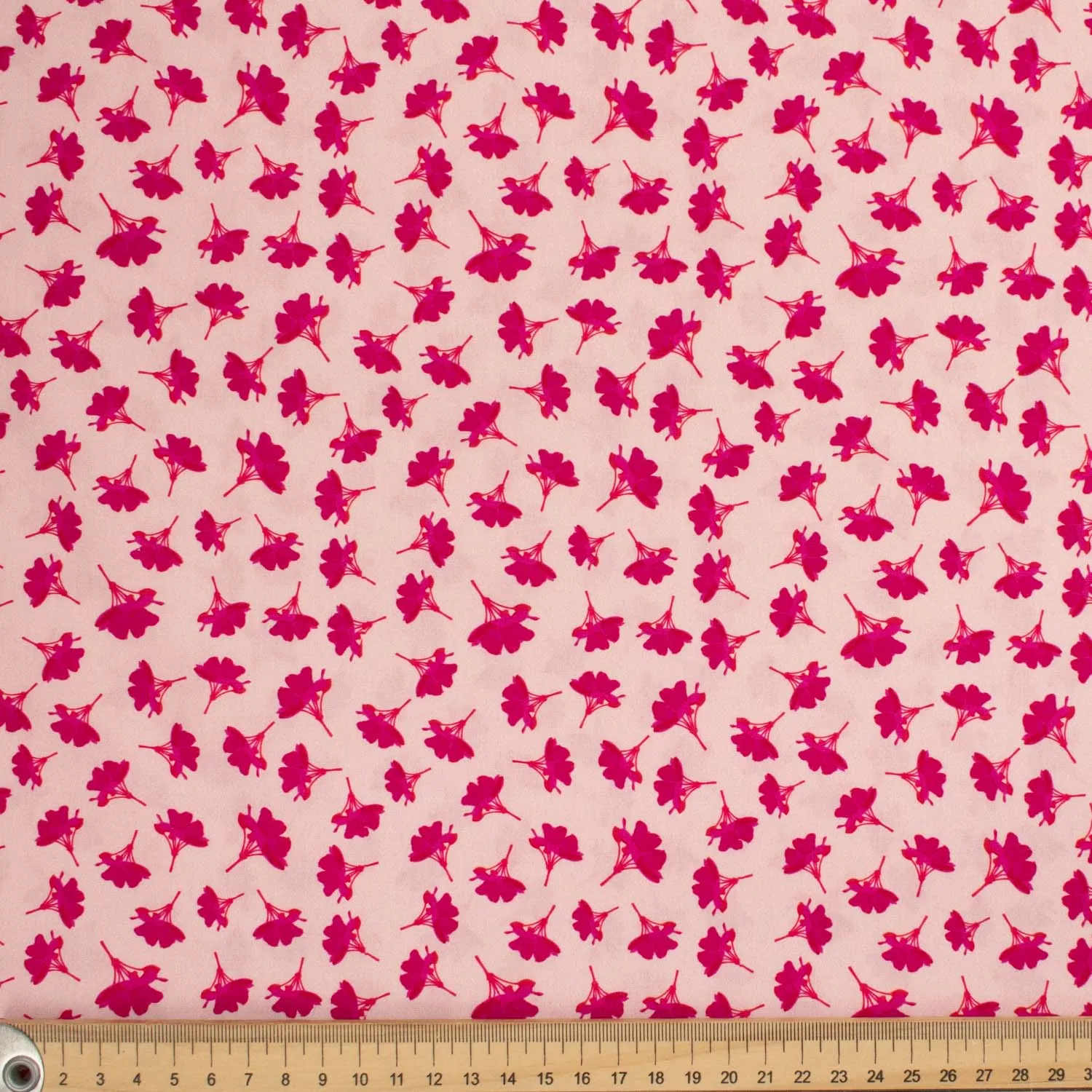 Country Side Collection #14 Hot Pink Flower on Baby Pink Cotton Prints