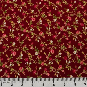 Crimson Climbers Floral Cotton Print