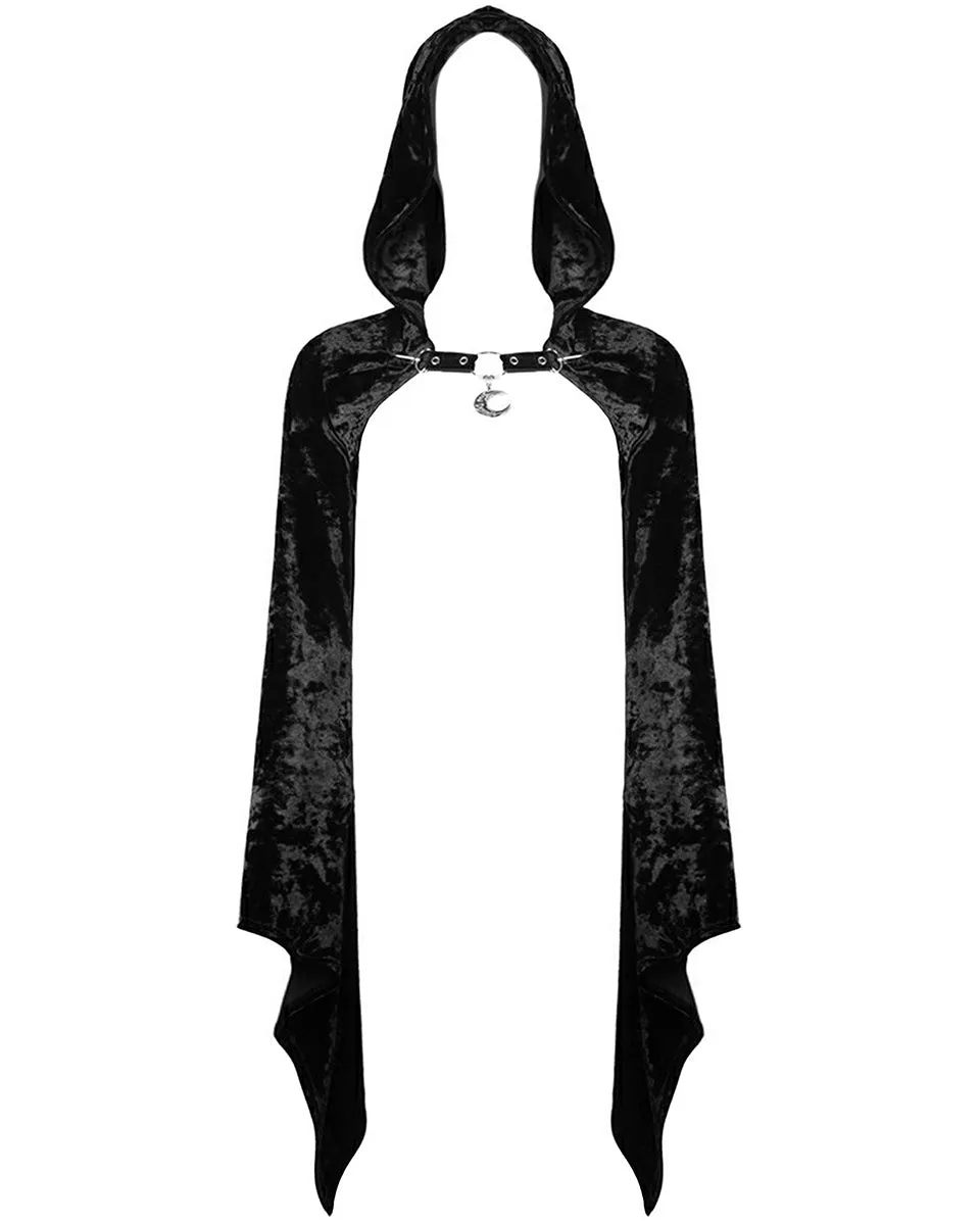 Dark In Love Arachne Velvet Gothic Hooded Bolero Shrug