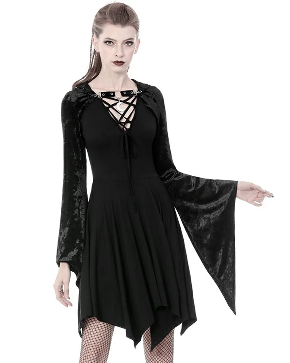 Dark In Love Arachne Velvet Gothic Hooded Bolero Shrug