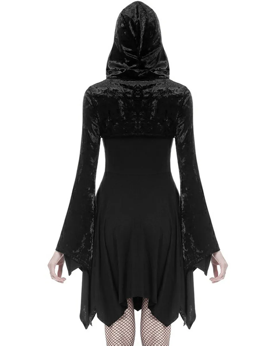 Dark In Love Arachne Velvet Gothic Hooded Bolero Shrug