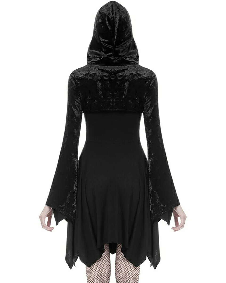 Dark In Love Arachne Velvet Gothic Hooded Bolero Shrug