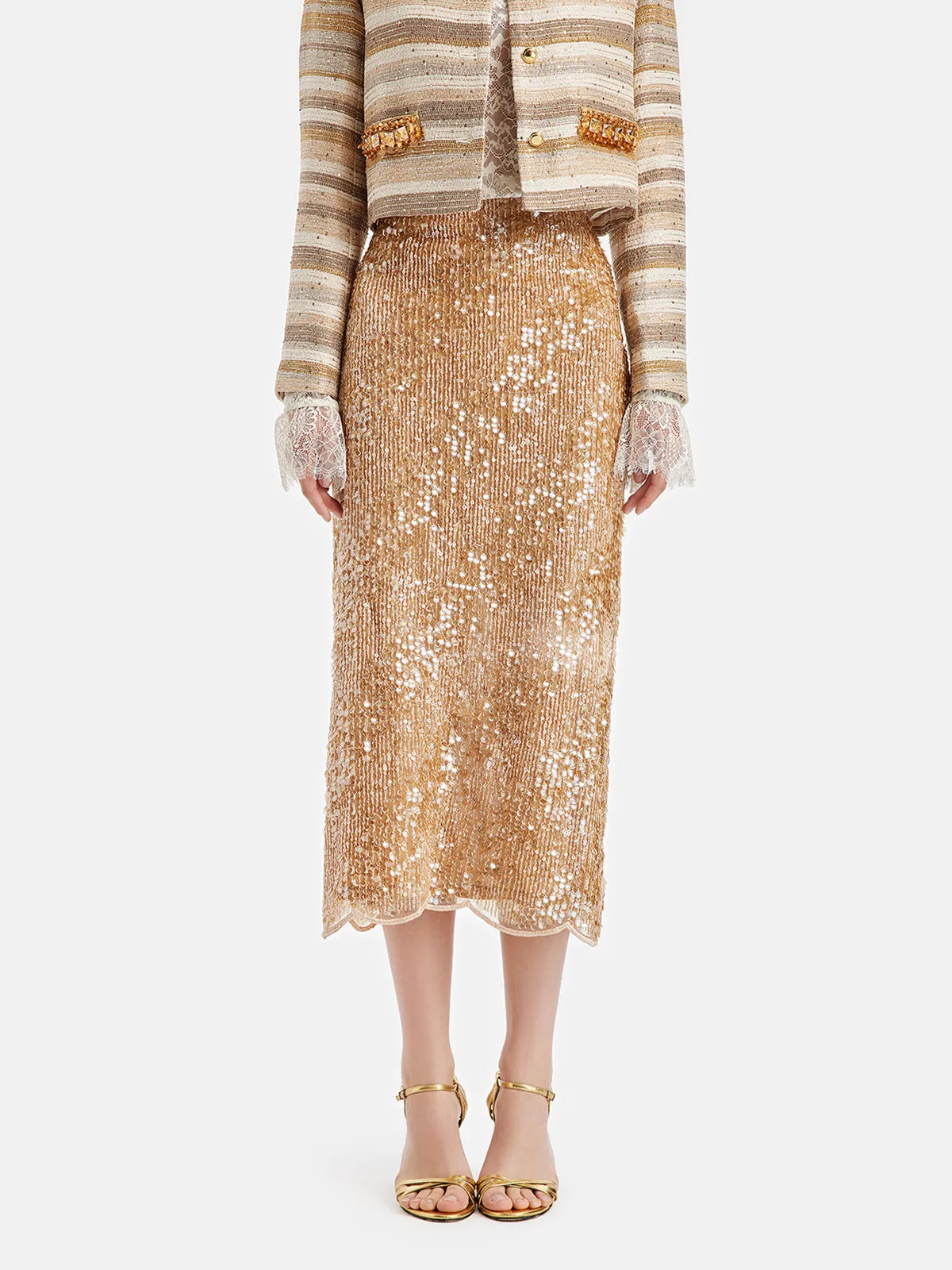 Dazzling Gold Sequin Skirt