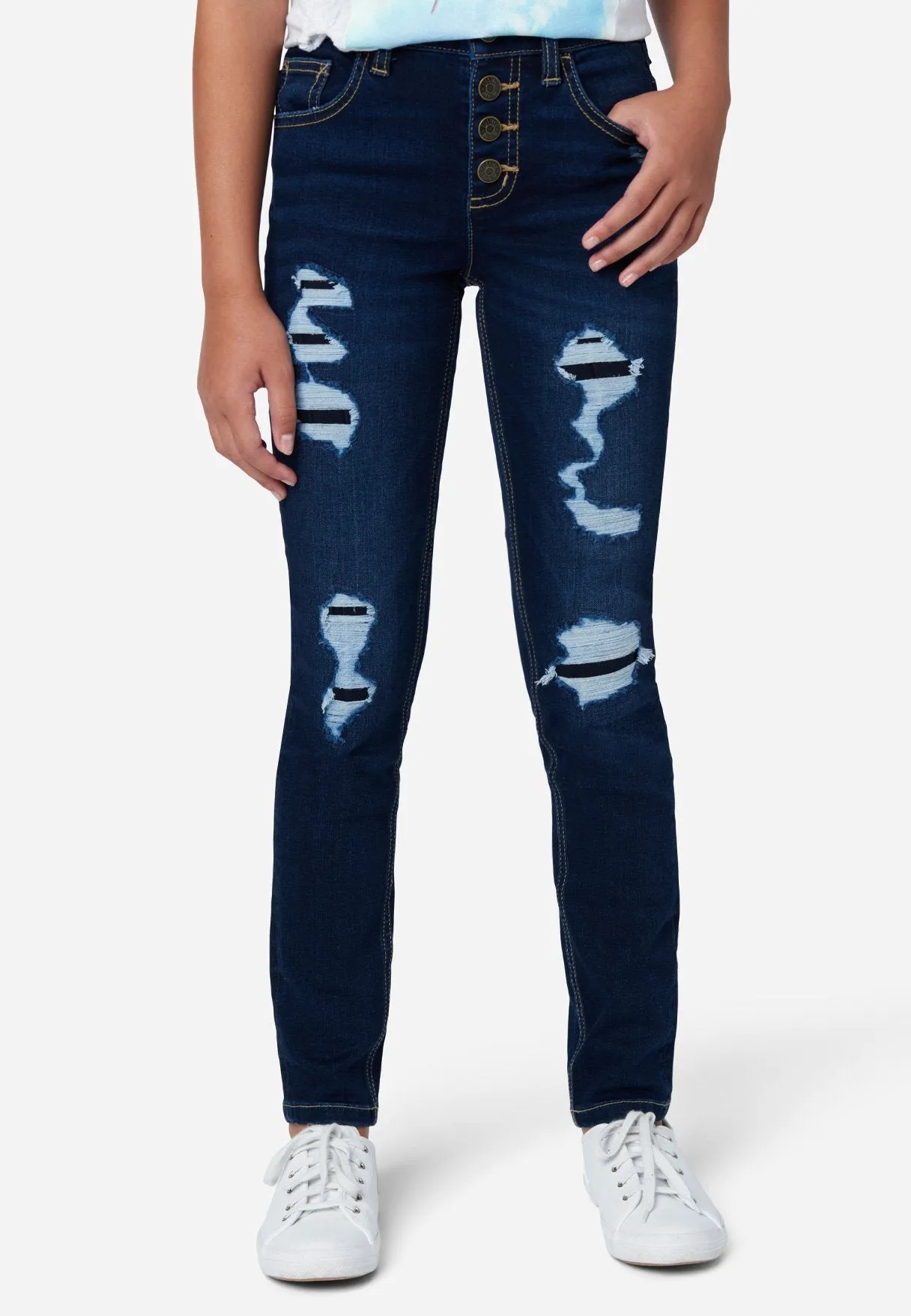 Destructed High-Rise Jean Leggings