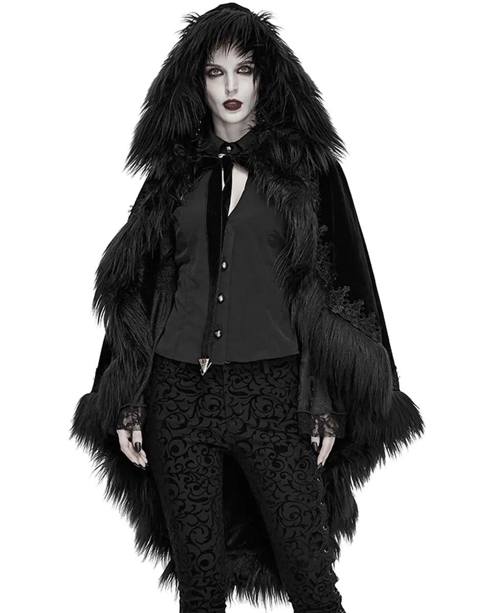 Devil Fashion Carpathia Womens Gothic Velvet Cloak