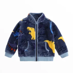 Dino Plush Velour Zip-Up