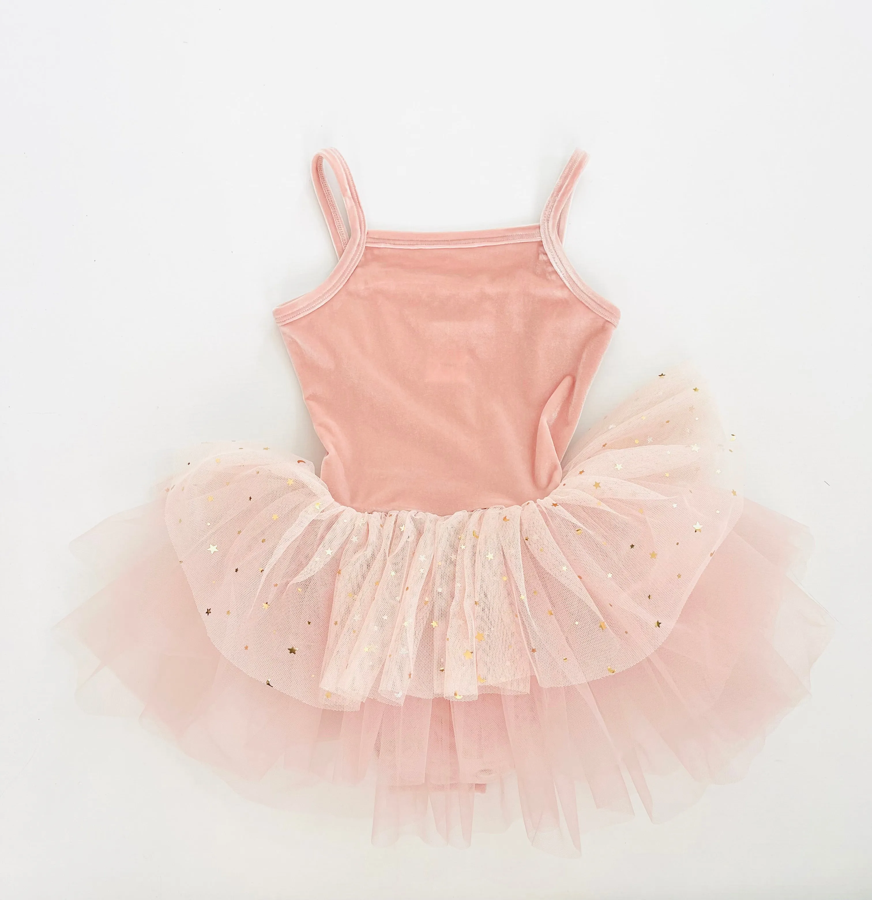 DOLLY® VELVET LEOTARD ROMPER TUTU DRESS STARS & MOON ⭐️ 🌙 TULLE ballet pink