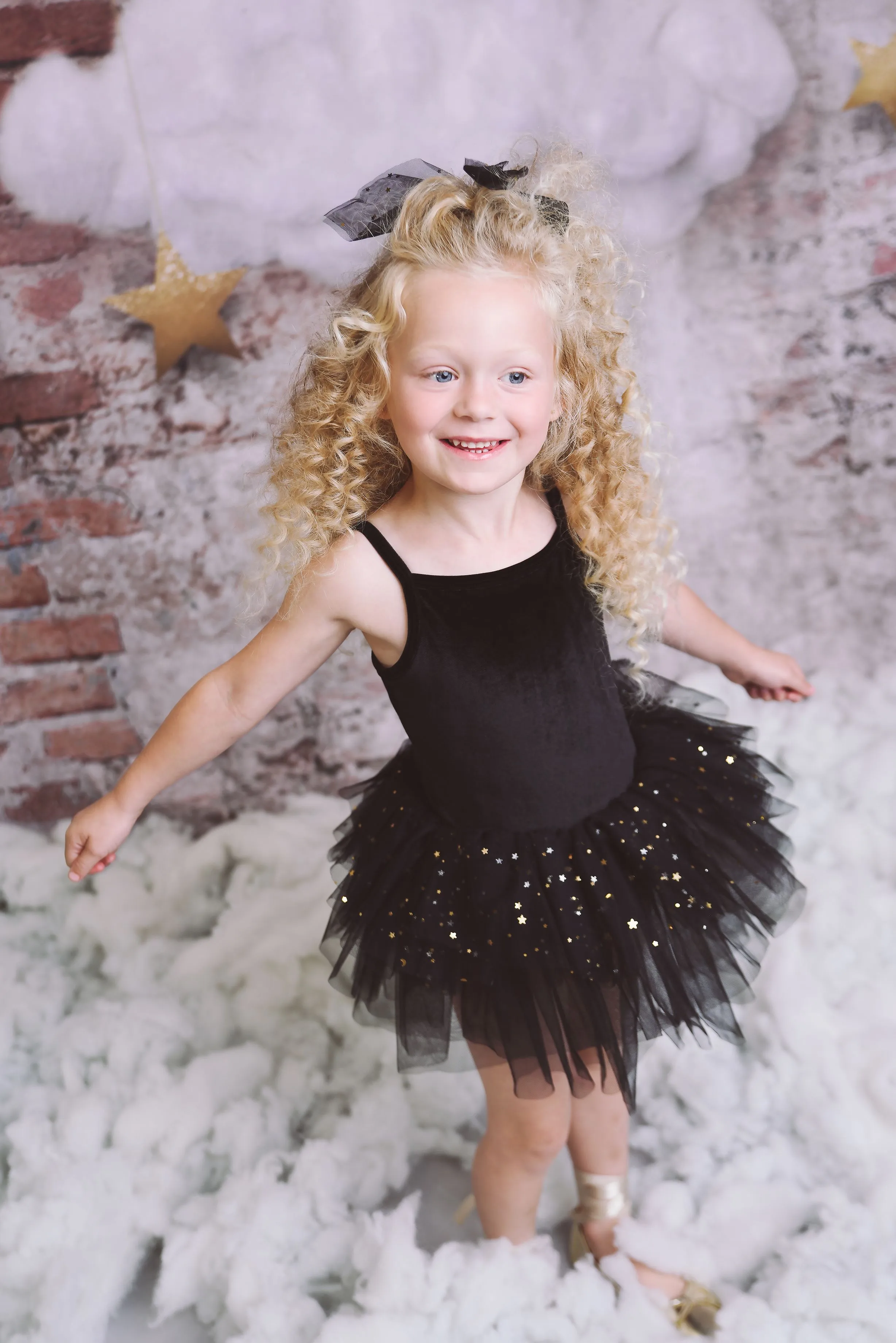 DOLLY® VELVET LEOTARD ROMPER TUTU DRESS STARS & MOON ⭐️ 🌙 TULLE black