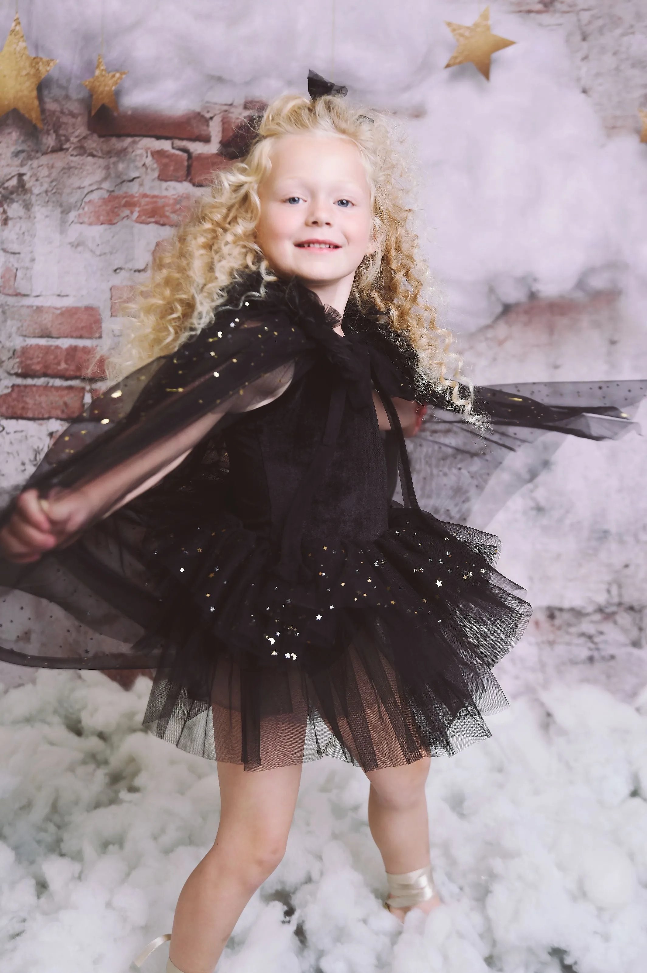 DOLLY® VELVET LEOTARD ROMPER TUTU DRESS STARS & MOON ⭐️ 🌙 TULLE black