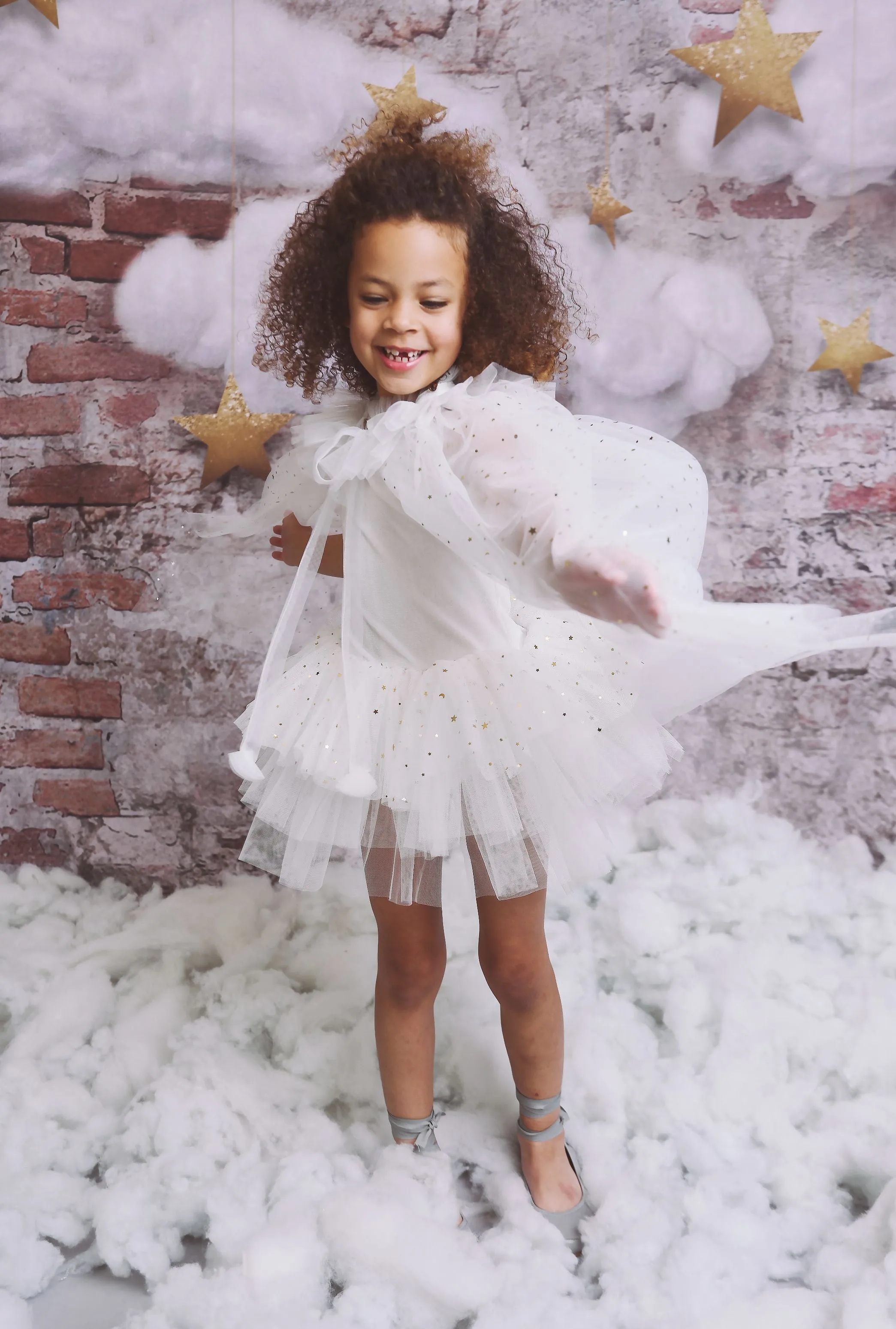 DOLLY® VELVET LEOTARD ROMPER TUTU DRESS STARS & MOON ⭐️ 🌙 TULLE white