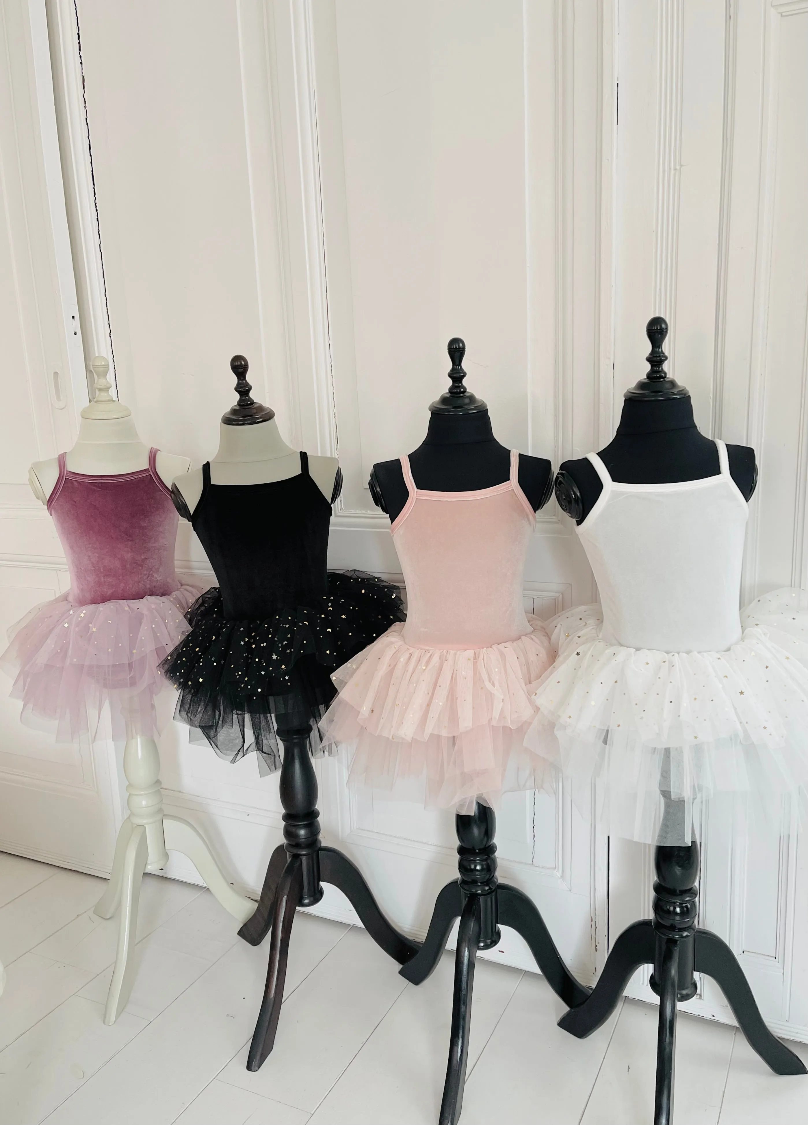 DOLLY® VELVET LEOTARD ROMPER TUTU DRESS STARS & MOON ⭐️ 🌙 TULLE white