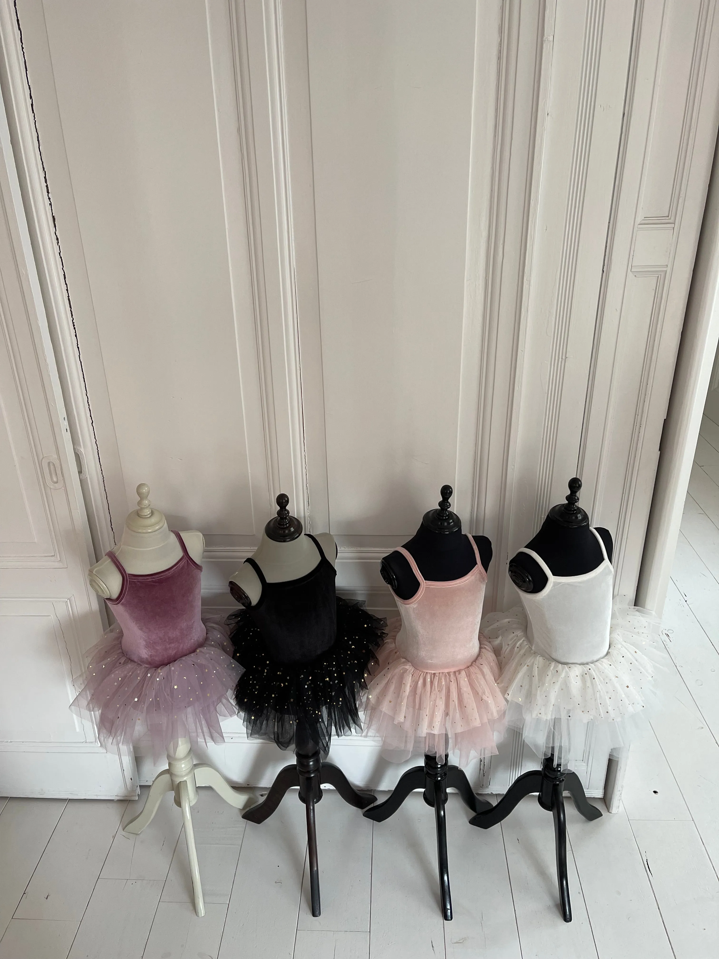 DOLLY® VELVET LEOTARD ROMPER TUTU DRESS STARS & MOON ⭐️ 🌙 TULLE white