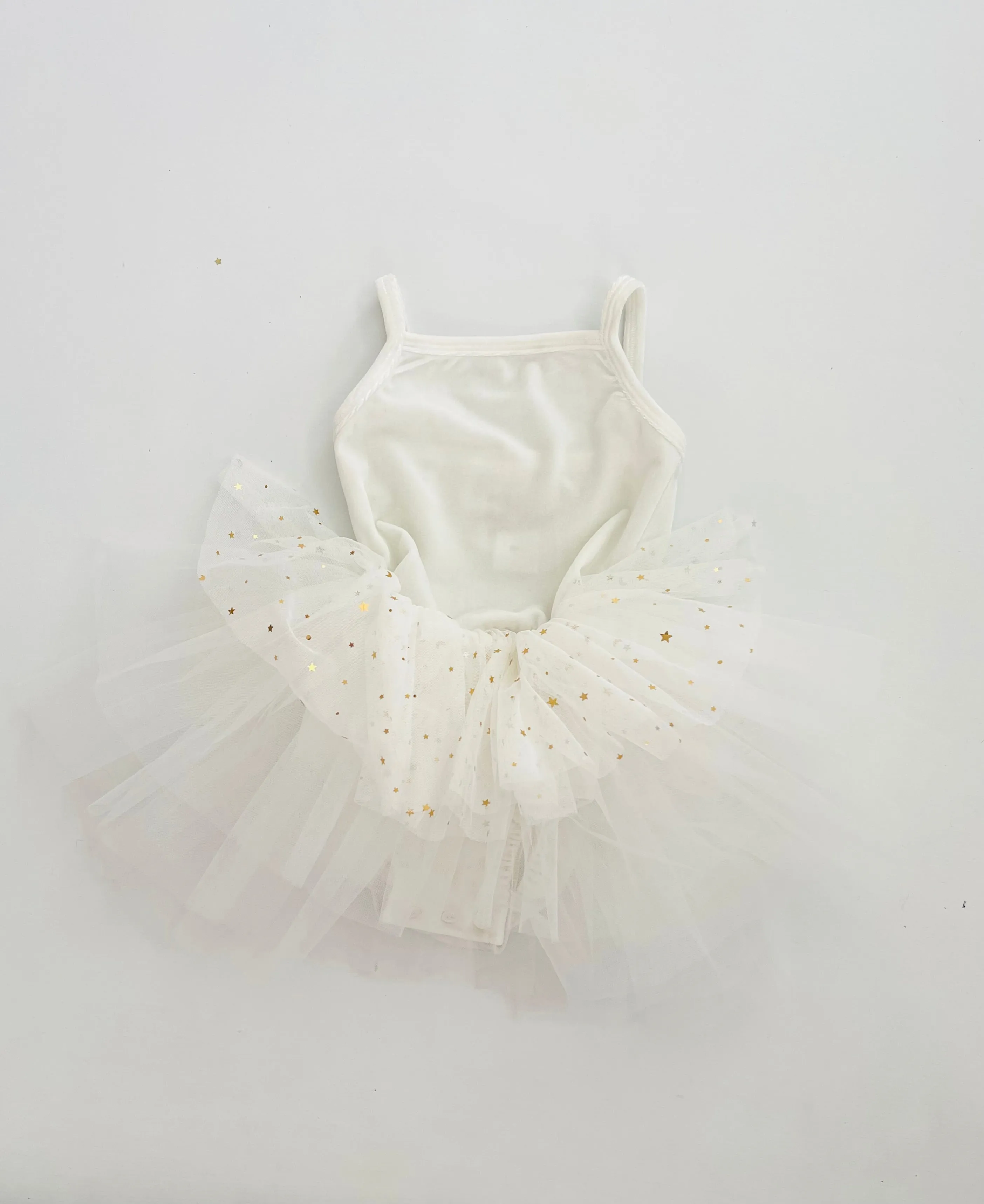 DOLLY® VELVET LEOTARD ROMPER TUTU DRESS STARS & MOON ⭐️ 🌙 TULLE white