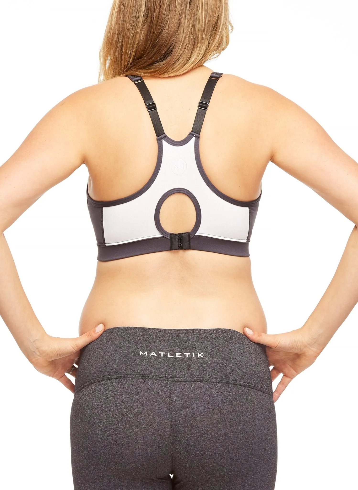 Energy Maternity Sports Bra Top - Grey/White