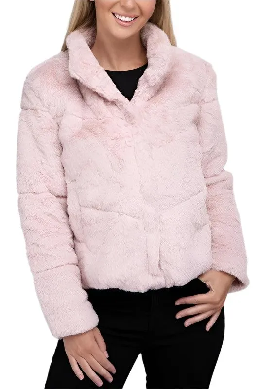 Fluffy Zip-Up Sweater Jacket