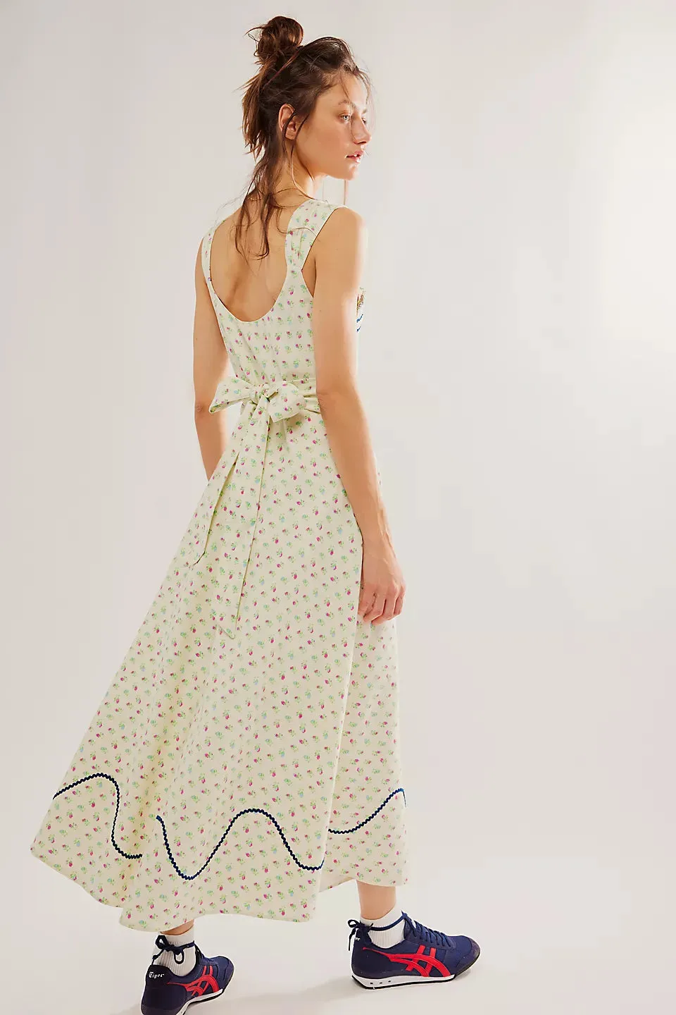 Free People Sweet Hearts Midi Dress - Ivory Combo