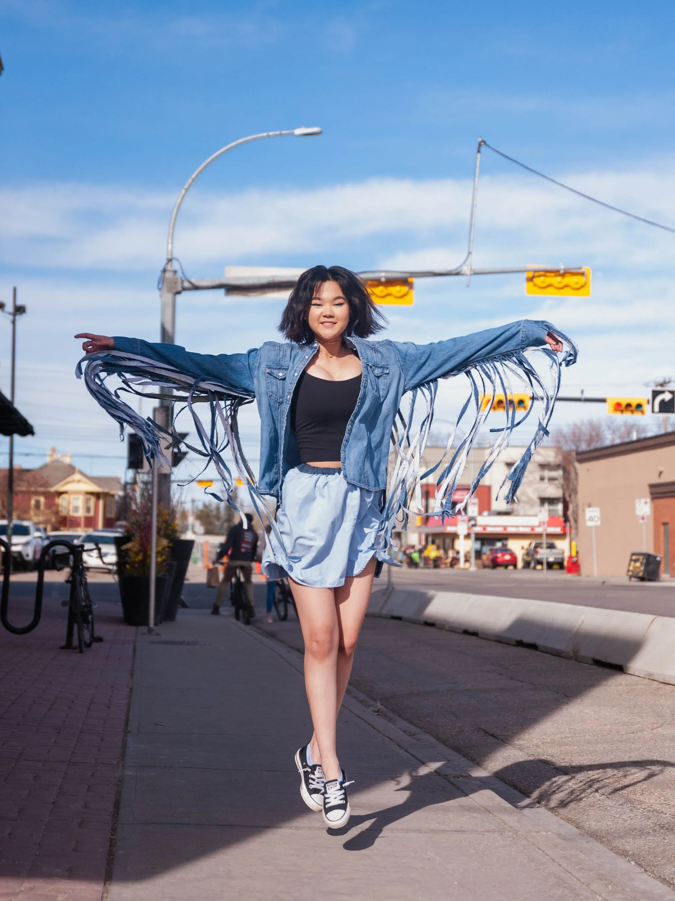 Fringetastic Semi-Transparent Denim Shirt