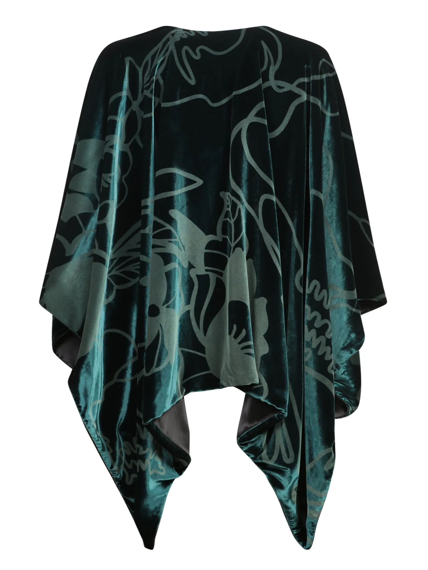 Green Devoré Velvet Cloak