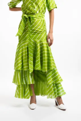 Green Tiered Ruffled Skirt