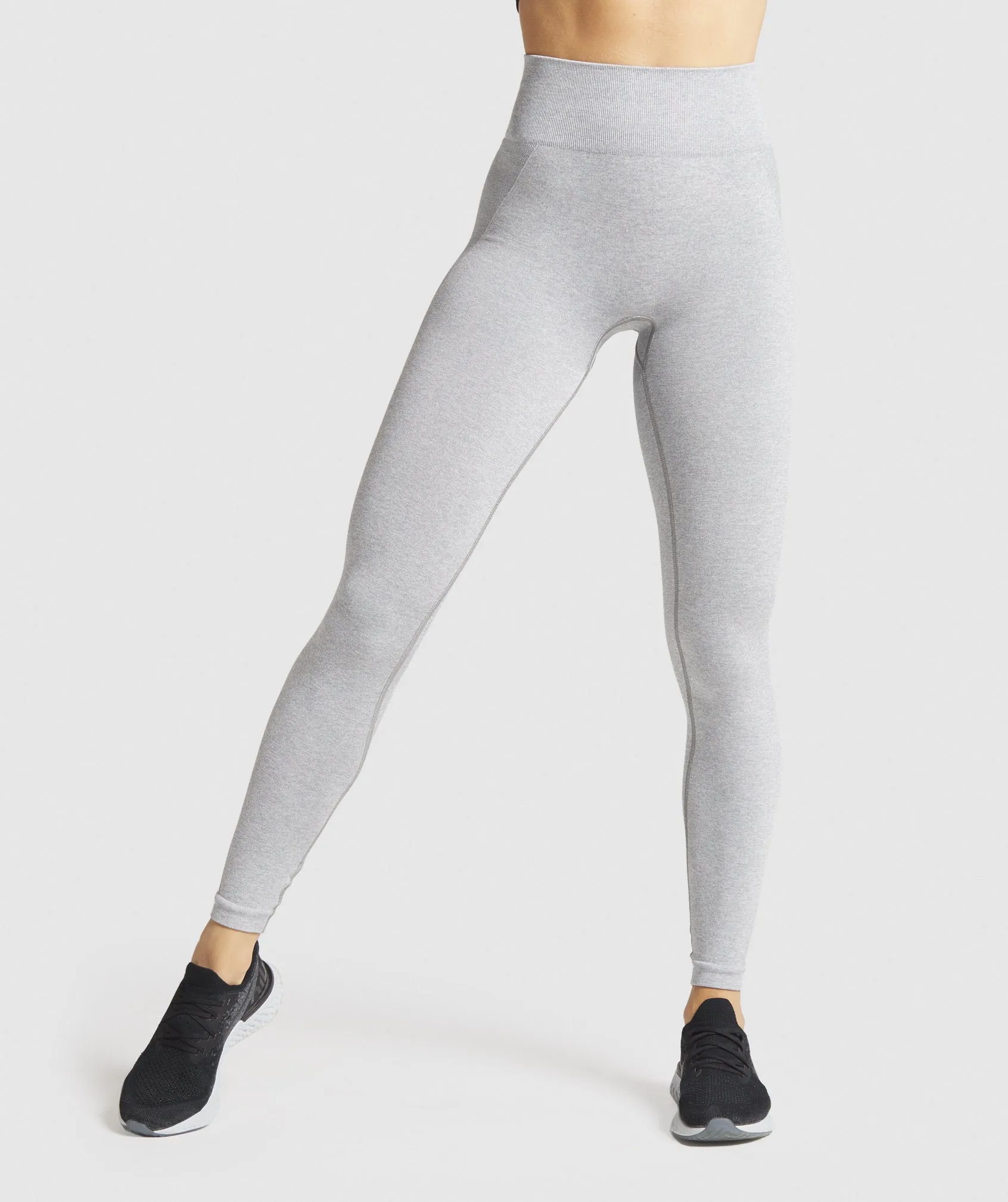 Gymshark Flex High Waisted Leggings - Light Grey Marl/Black