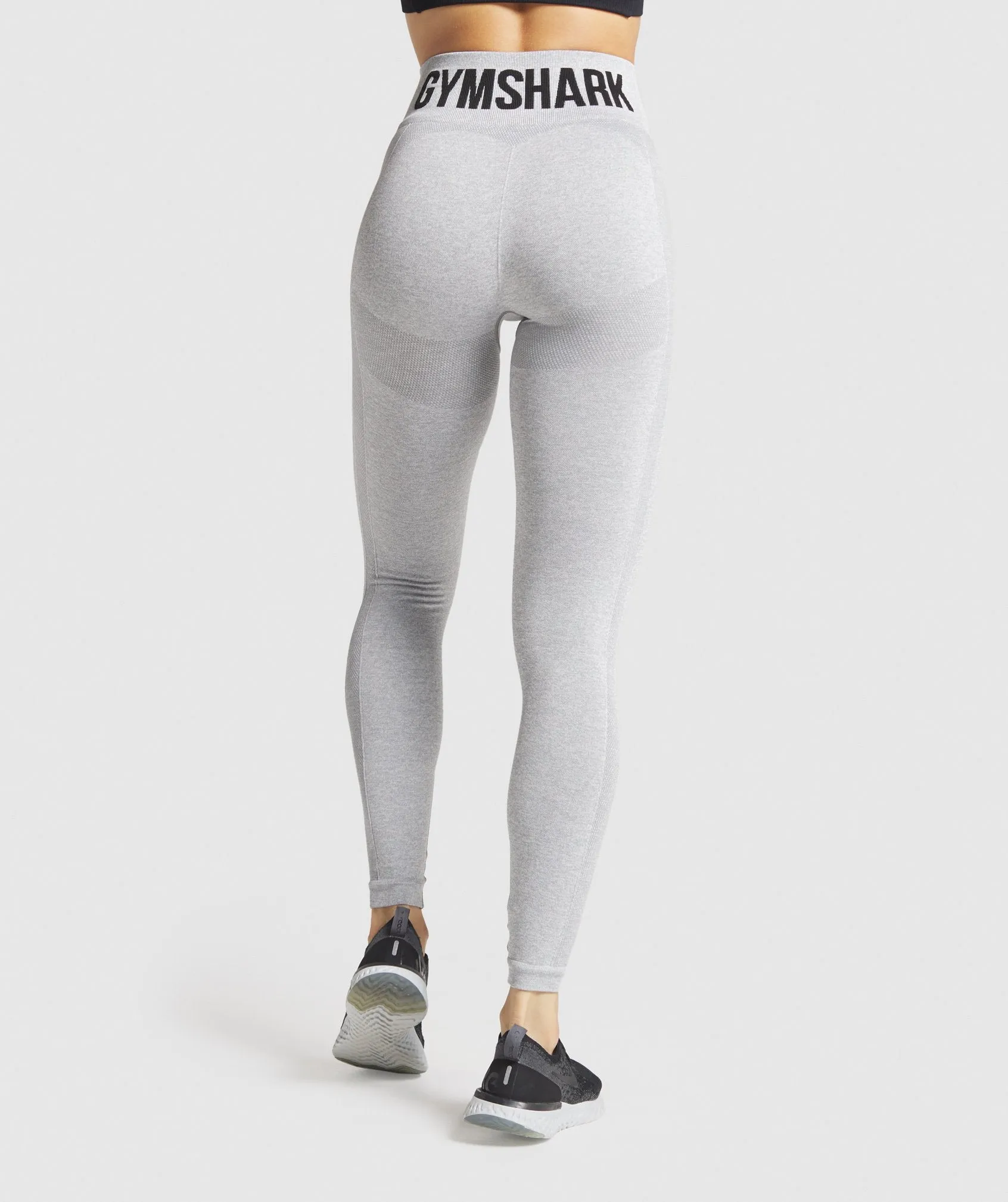 Gymshark Flex High Waisted Leggings - Light Grey Marl/Black