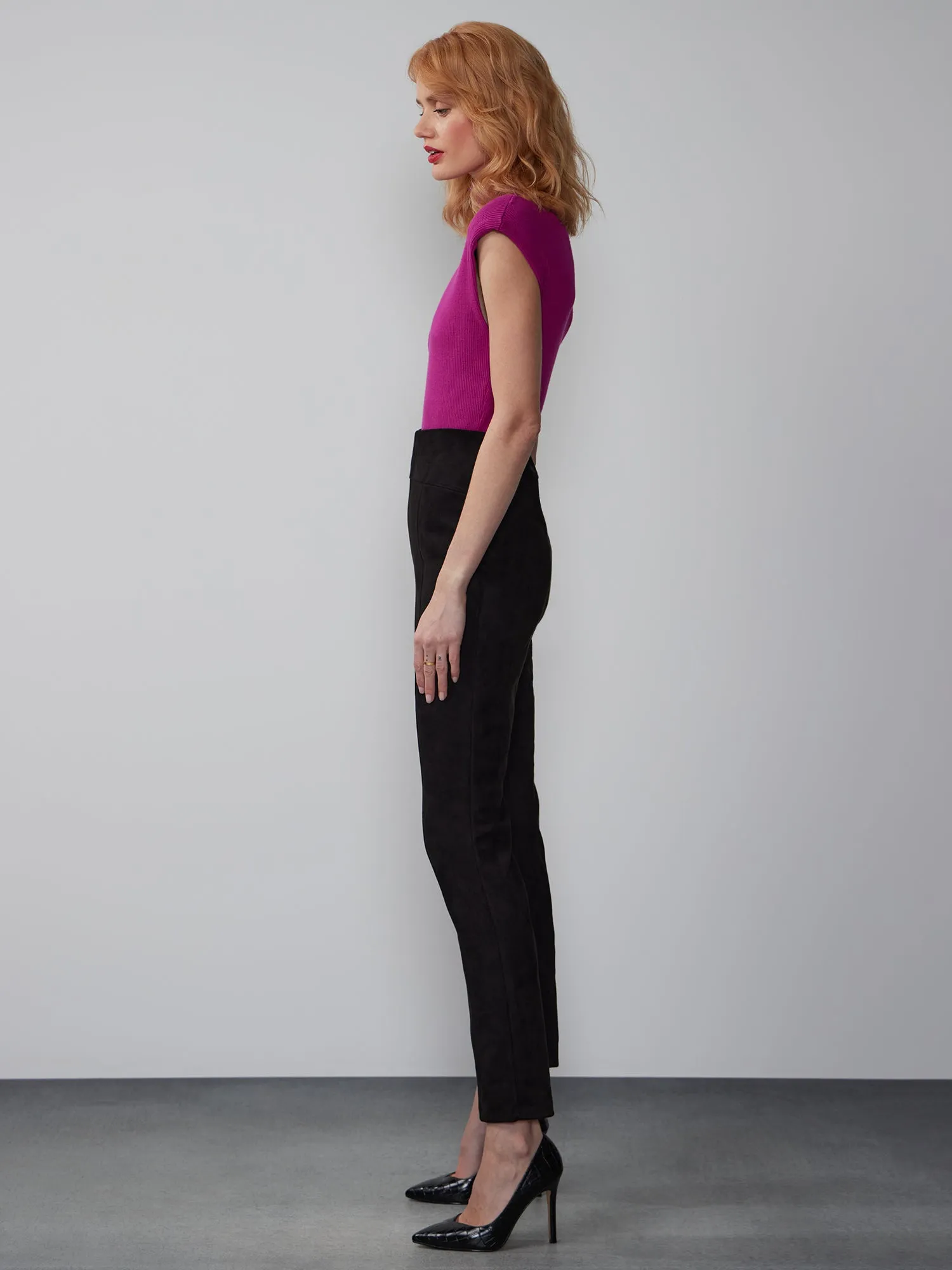 High Rise Suede Leggings