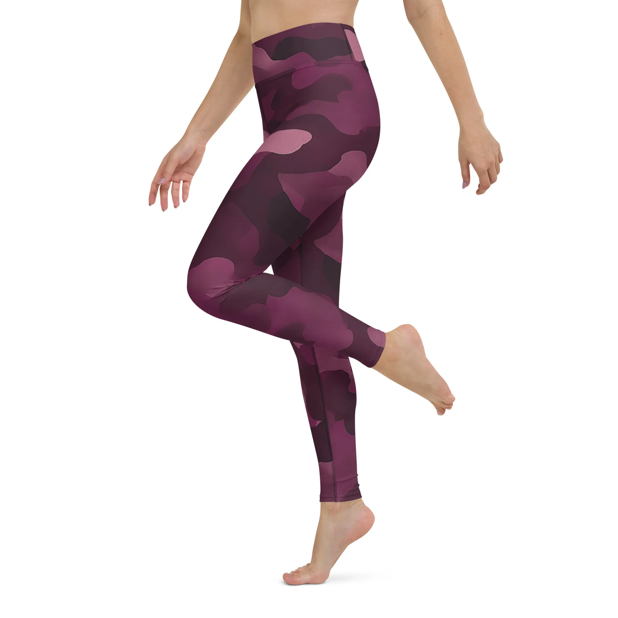 High Rise Yoga Leggings - Berry Sneaky