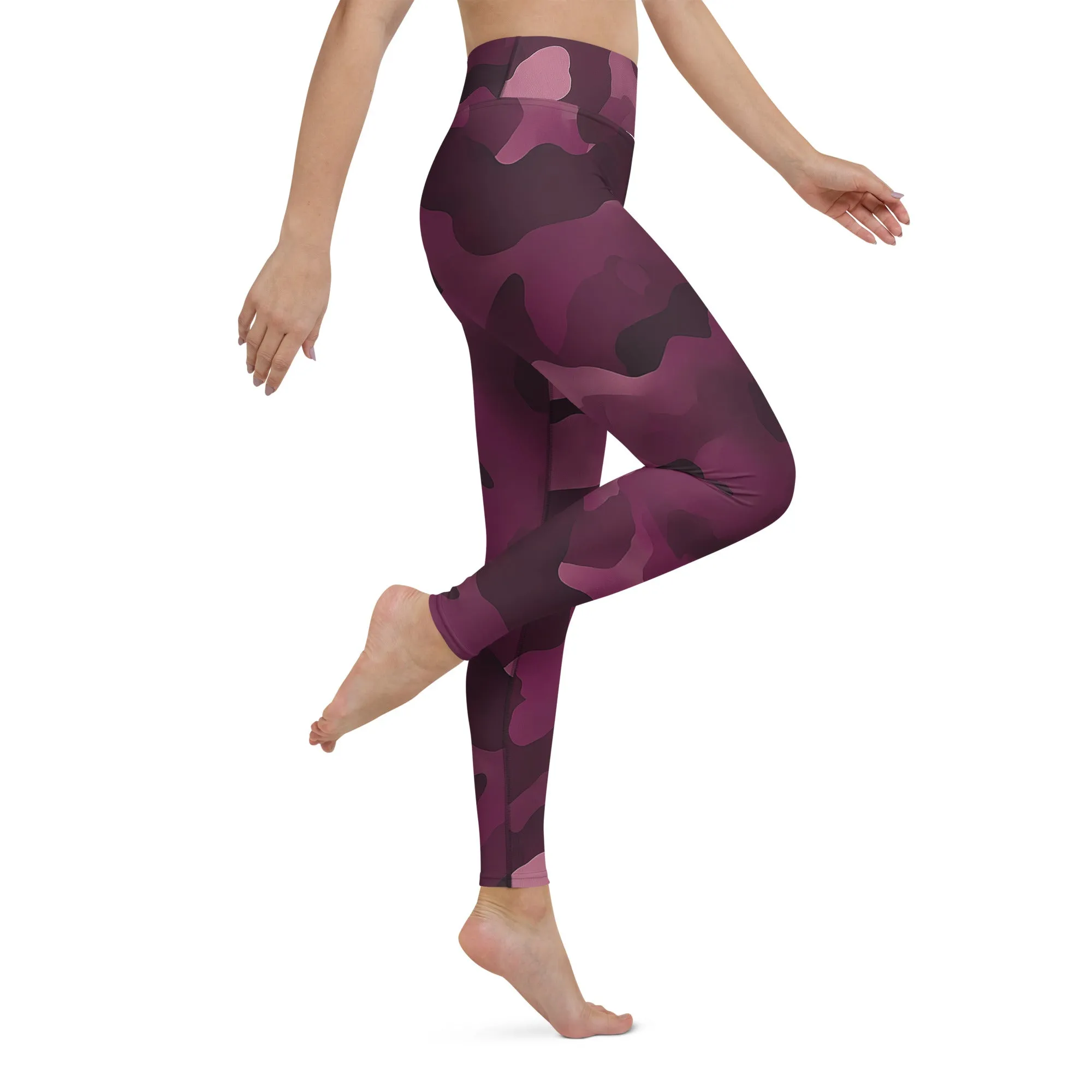 High Rise Yoga Leggings - Berry Sneaky