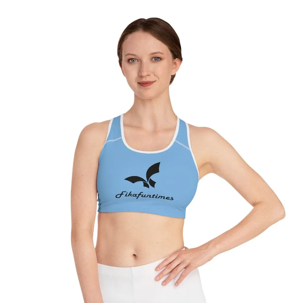 High Support Blue & Black Fikafuntimes Sports Bra