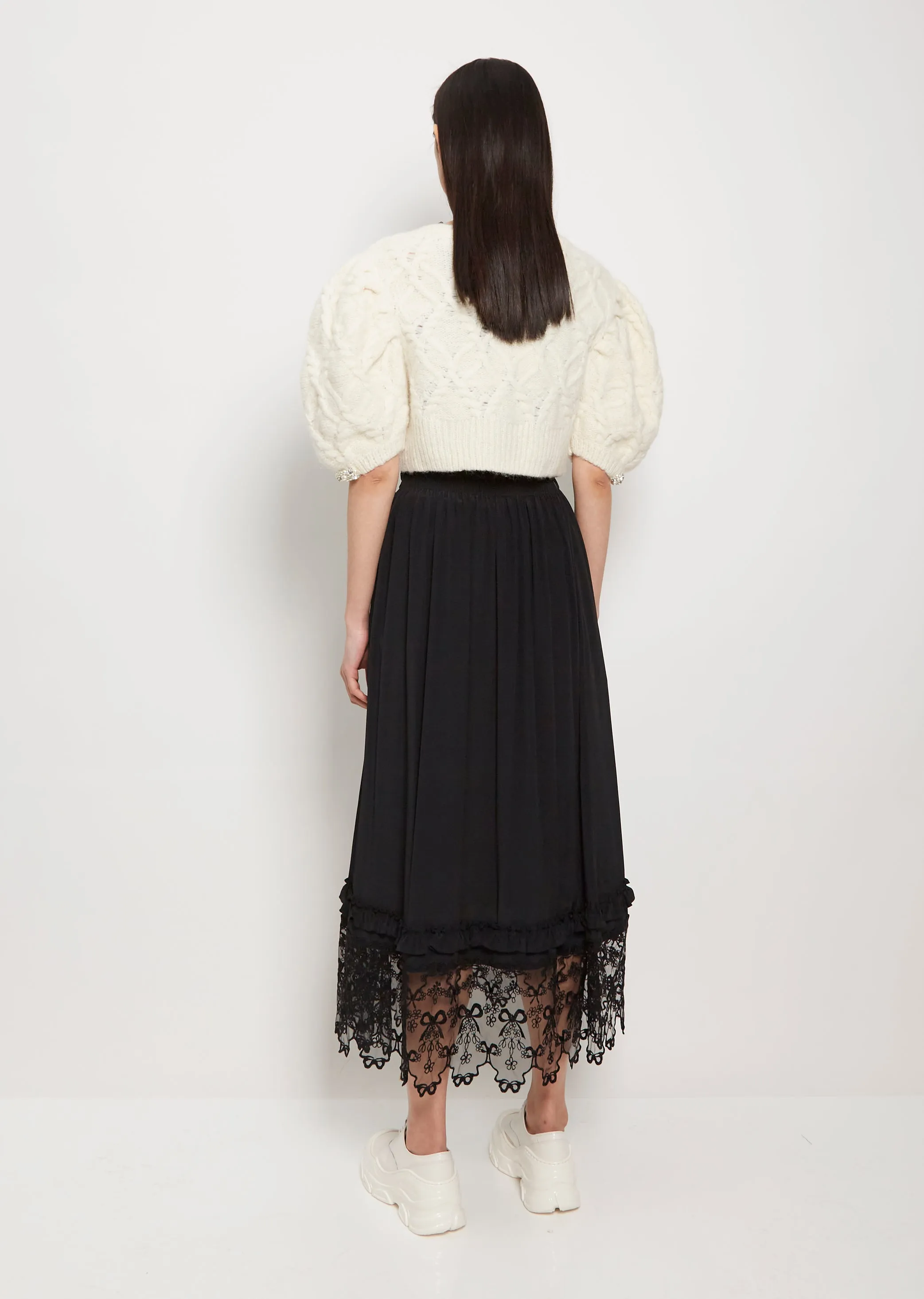 Lace Trim Maxi Skirt